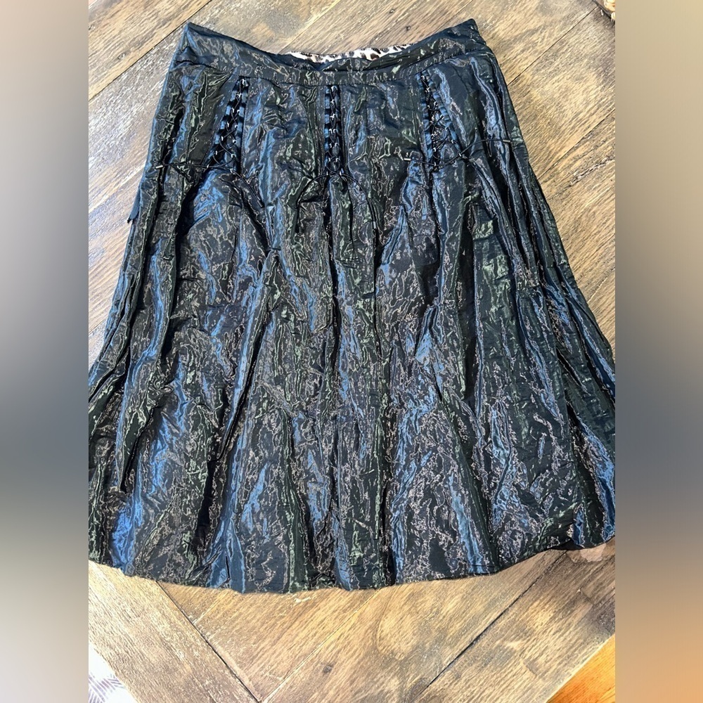 Eva & Claudi Skirt Size 38 Small Metallic Incredible Details Lined Unique Piece
